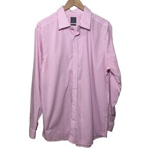 Gap Shirt Preppy Pink Checked Dress Business Office Non Iron Original Fit XL Euc